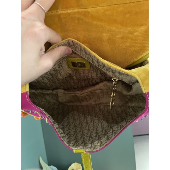 Limited Edition John Galliano era Dior Saddle bag with pompom and bead - Picture 10 of 16